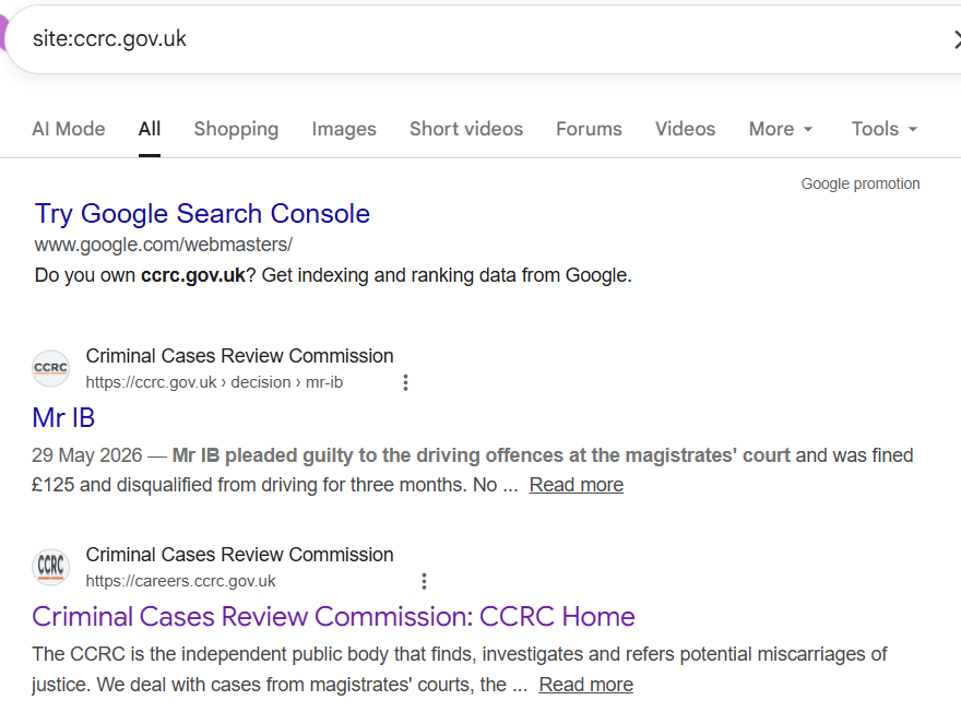 Directory listing exposed inside a search engine
