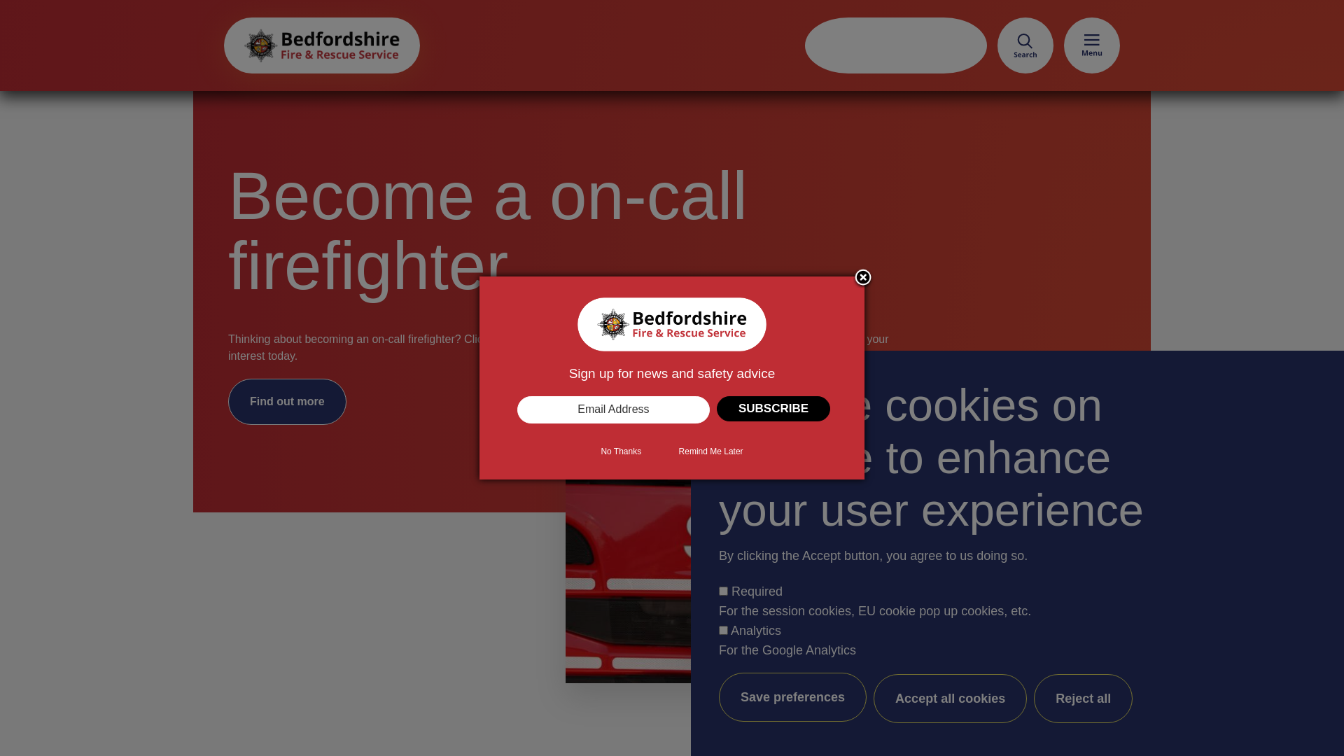 Screenshot of bedsfire.gov.uk