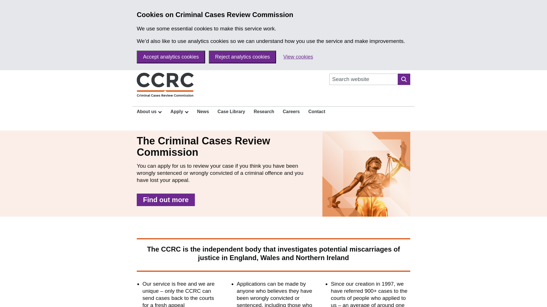 Screenshot of ccrc.gov.uk